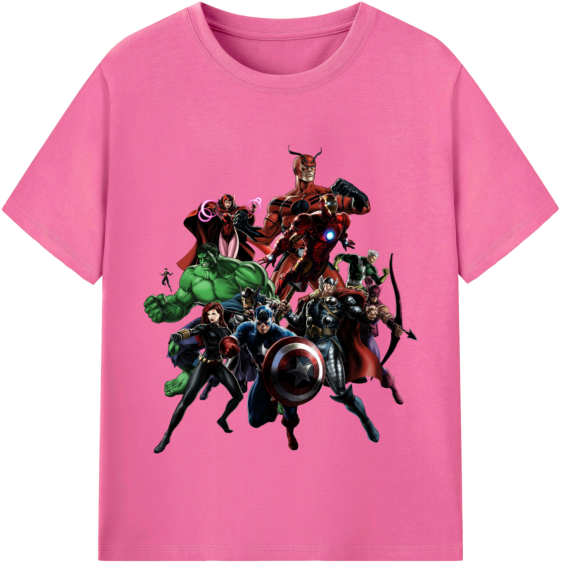 （画像用） アベンジャーズ The Avengers レディースカジュアルプリントTシャツ（綿100％）